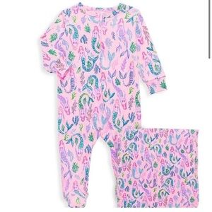 Lilly Pulitzer 3-6 month onesie and swaddle blanket set brand new in box
